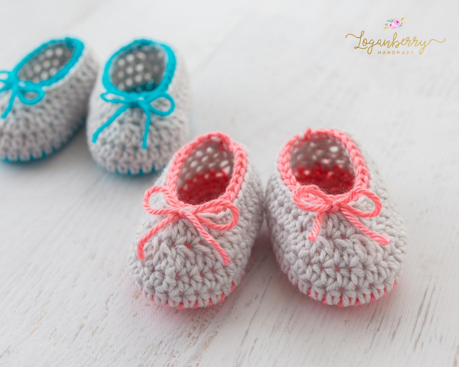 Crochet Neon Trim Baby Shoes + Free Pattern - Loganberry Handmade