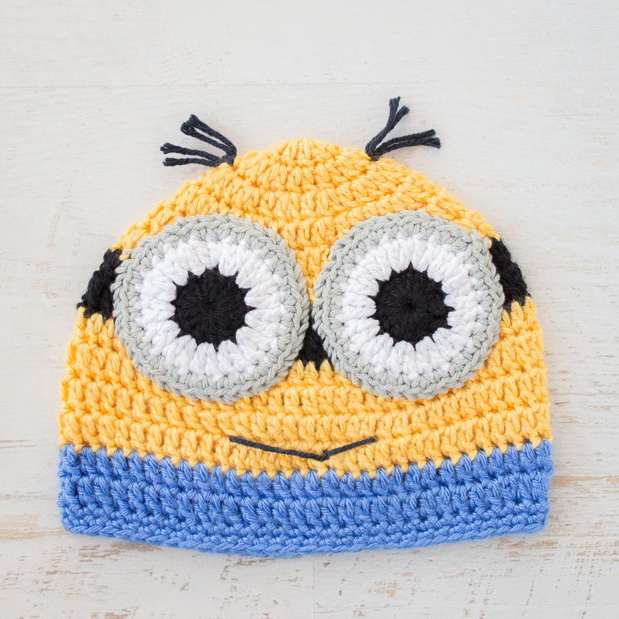 thumbnail interactive-video image 1 of Handmade Crocheted Despicable Me Minion Hat – All Sizes, Yellow Beanie 1 of 3