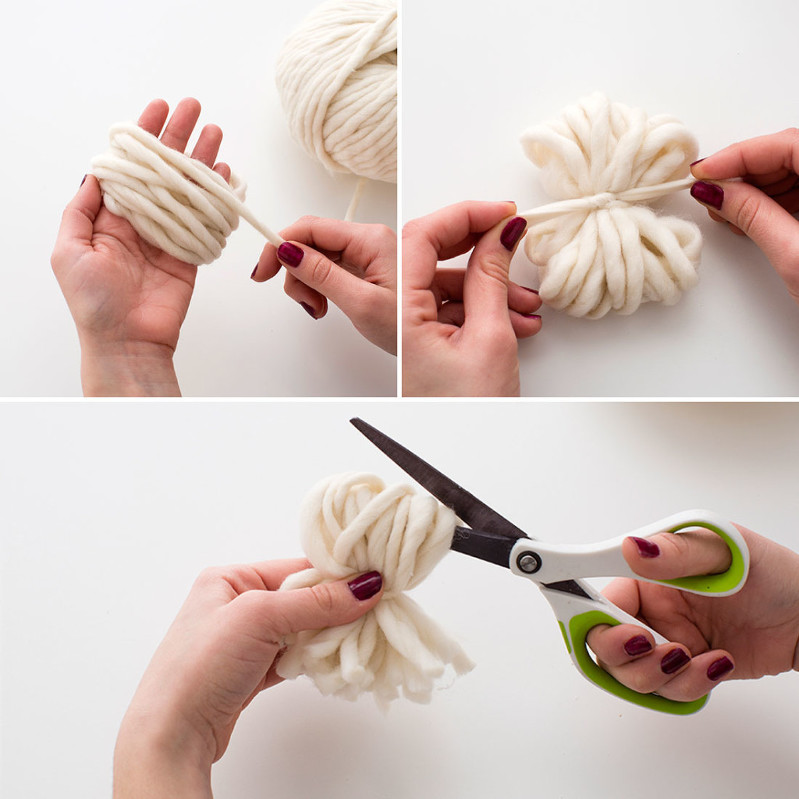 How to make a pom-pom with yarn, pom-pom tutorial