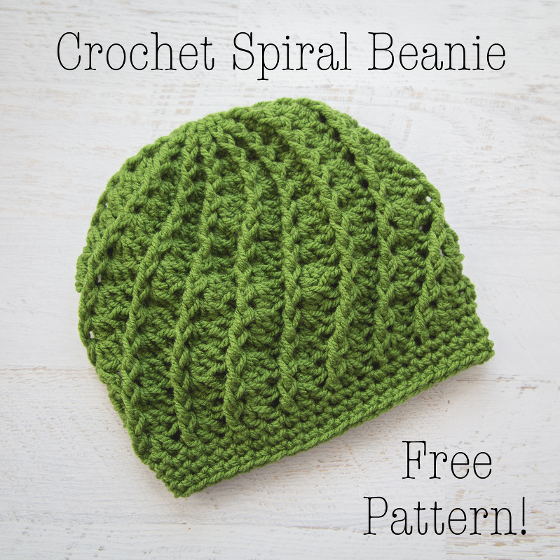 Free Crochet Pattern Spiral Crochet Beanie, Crochet Beanie Tutorial, Crochet Hat Pattern