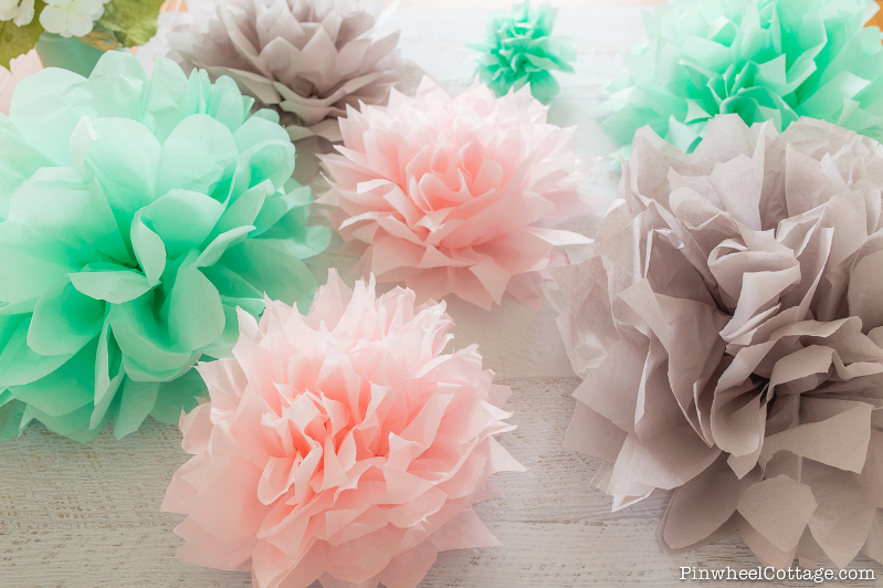 How to make tissue paper pom poms-3