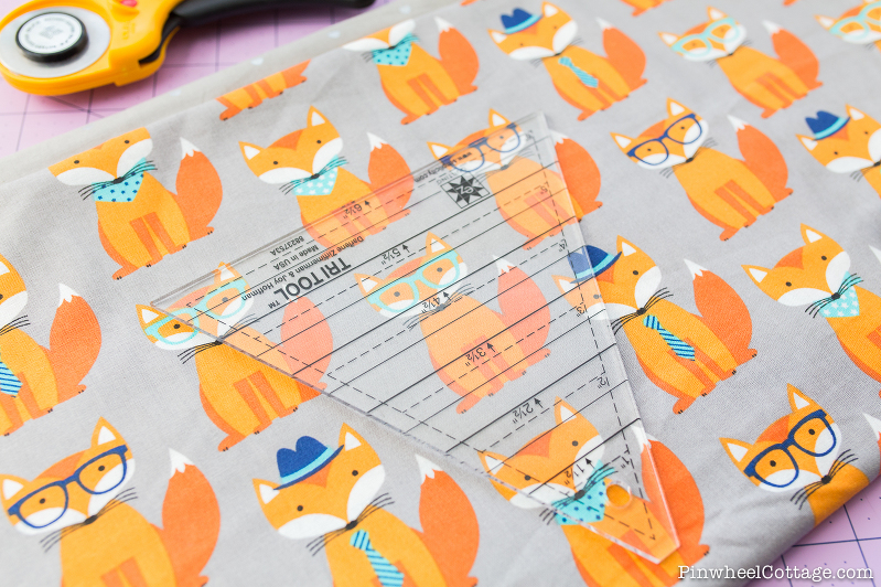 Little Foxes with glasses, hats, and bandanas, bunting banner tutorial, free sewing pattern, how to make bunting banners