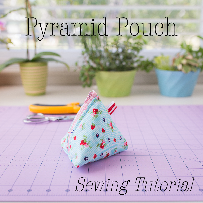 pyramid pouch sewing tutorial, zipper bag free sewing pattern, how to sew a zipper bag, triangle bag sewing pattern