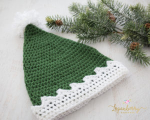 crochet elf hat, free crochet pattern, crochet elf hat pattern, santa's elf hat pattern, santa's little helper hat, crochet elf beanie, kids and adult sizes, crochet holiday hat, crochet christmas hat pattern
