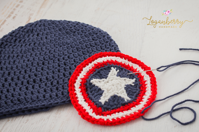 crochet captain america beanie pattern, crochet kids beanie pattern, free crochet pattern, basic crochet hat pattern, crochet beanie for kids, crochet for boys, crochet captain america shield, crochet star pattern, how to crochet a star, how to crochet a circle, how to crochet a beanie for kids, red white and blue beanie, crochet tutorial