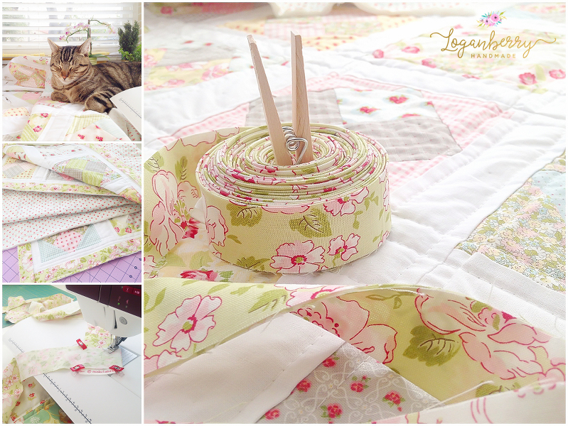 ambleside quilt, spring picnic quilt, layer cake quilt, floral quilts, quilts with flowers, 4-patch quilt, four patch quilts, traditional quilt pattern designs, feminine quilt