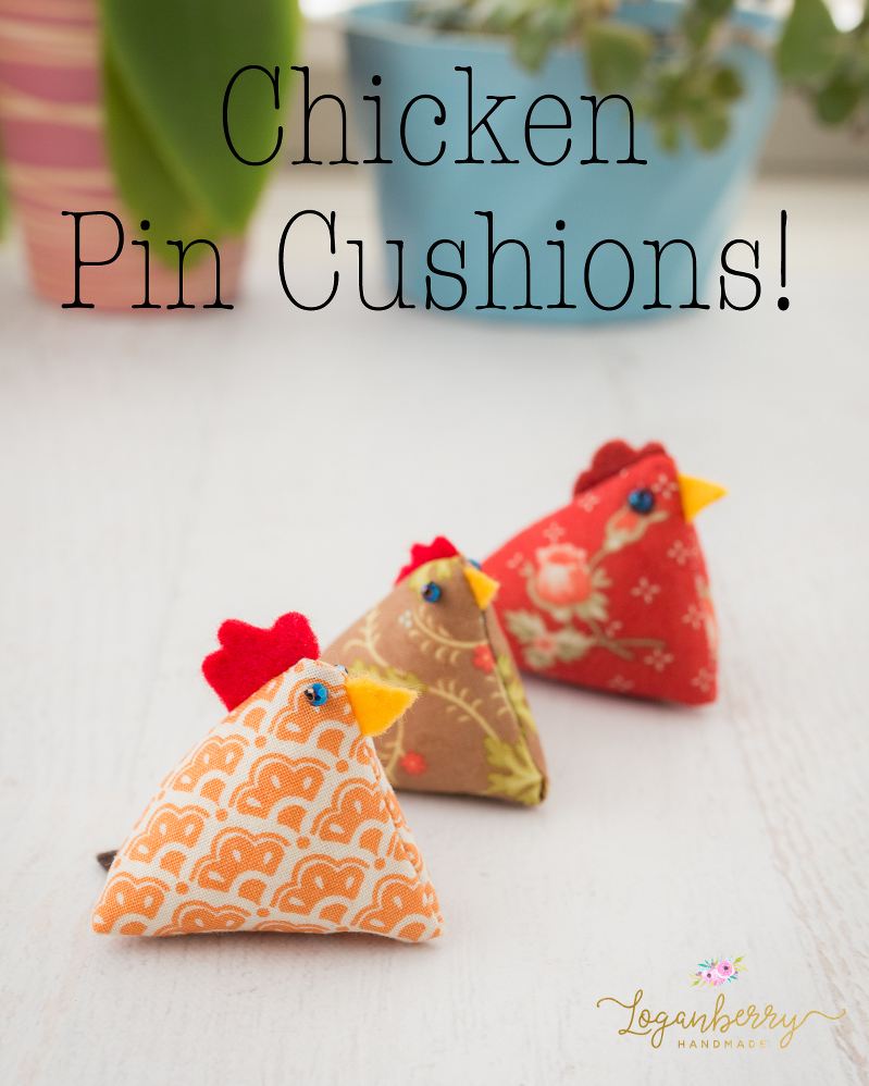 chicken pin cushions tutorial, free sewing pattern and tutorial, how to sew a chicken pin cushion, diy pin cushions, chicken bean bags