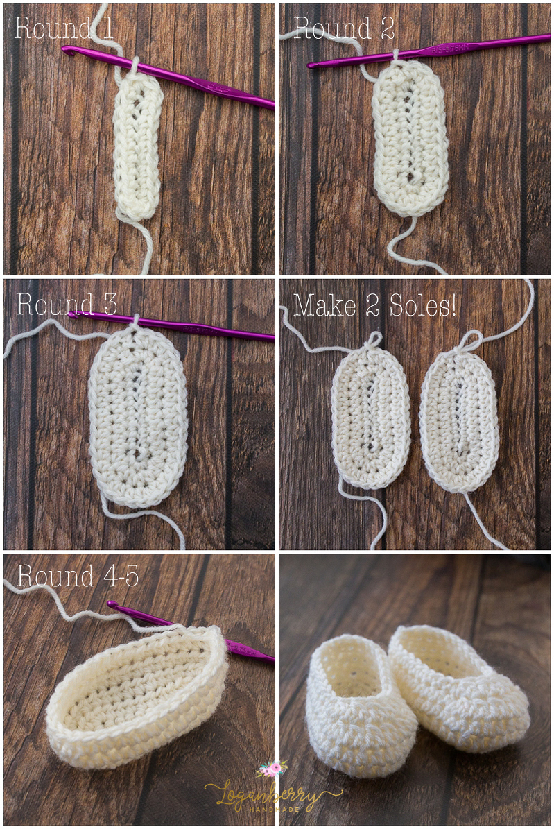 Crochet Baby Slippers + Free Pattern, crochet baby shoes, crochet shoes for girls, how to crochet baby shoes, crochet baby boots, crochet booties, things to crochet for a baby, newborn crochet gifts, baby shoes with bows, cream shoes, pink bow, purple bow