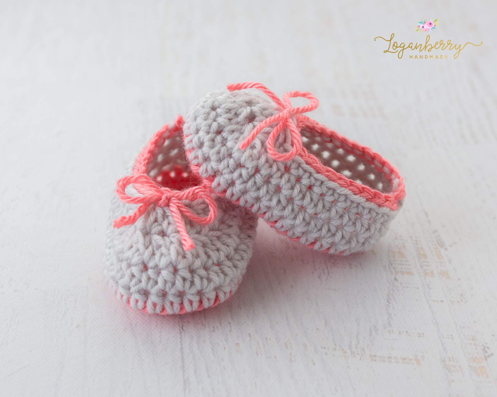 Crochet Pink Baby Shoes + Free Pattern - Loganberry Handmade