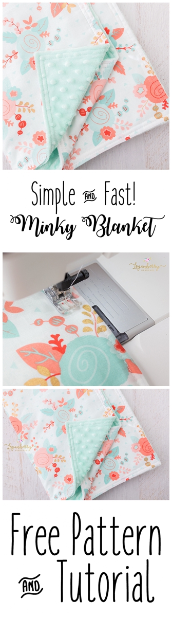 Minky Baby Blanket + Free Pattern, How to Sew Minky Blanket, Minky Blanket Tutorial, Easy Baby Blanket, DIY Minky Blanket