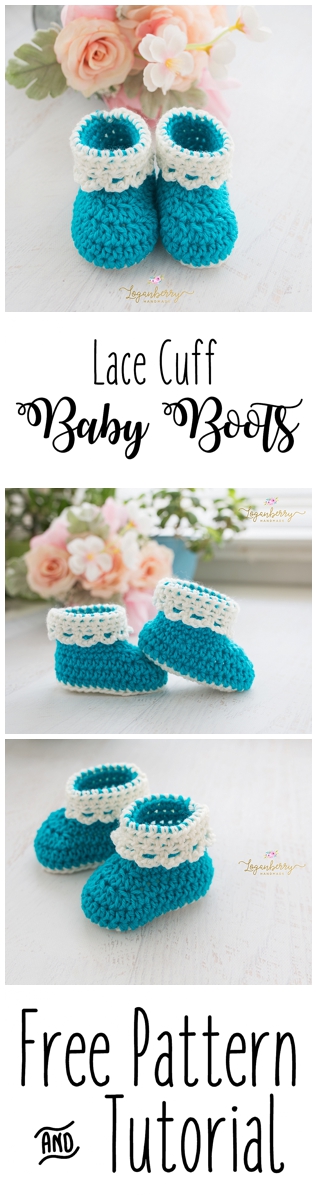 Lace Cuff Crochet Baby Boots + Free Pattern, Baby Shoes + Tutorial, Crochet Socks, Crochet for Babies