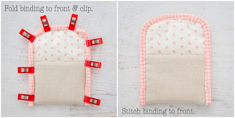 Mini Card Wallet + Sewing Tutorial + Free Pattern, linen wallet, small wallet, easy sewing projects, gingham binding, how to sew a wallet, small hand bag, pouch, coin purse, coin bag