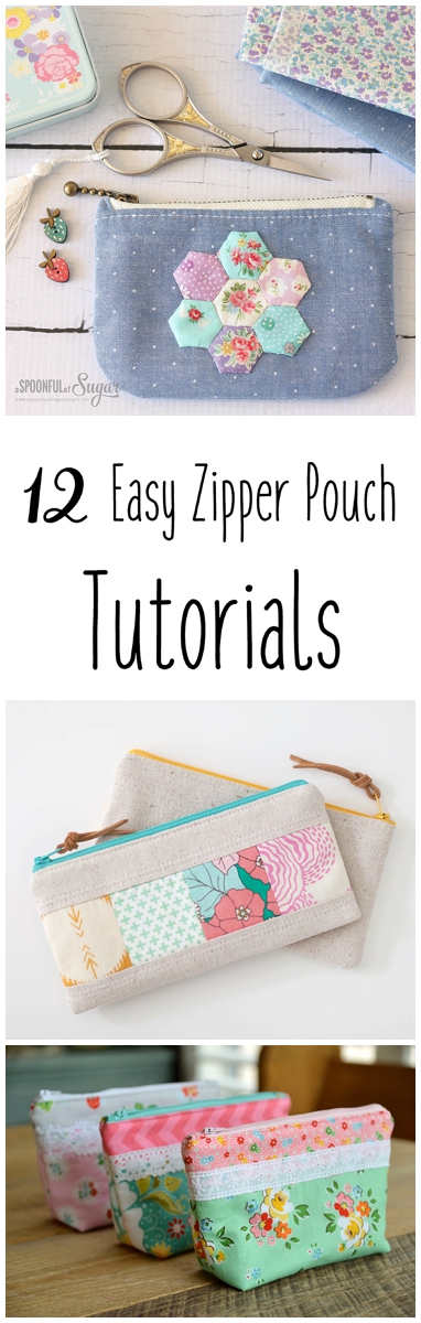 12 Easy Zipper Pouch Sewing Tutorials + Free Pattern