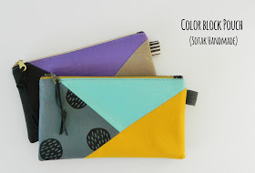 Color Block Pouch Tutorial + Free Sewing Pattern, DIY, patchwork zipper bag, make-up bag, travel bag, easy sewing projects