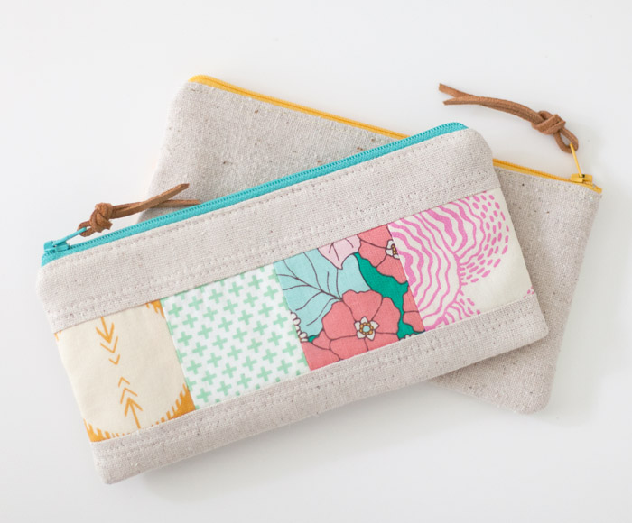 Pencil Zipper Pouch Tutorial + Free Sewing Pattern, DIY, patchwork zipper bag, make-up bag, travel bag, easy sewing projects