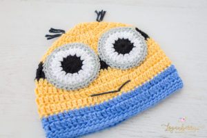 Crochet Minions Beanie + Free Pattern + Tutorial, Despicable Me, crochet hat for kids, boys, girls, yellow and blue, cartoon beanie, easy, quick, free