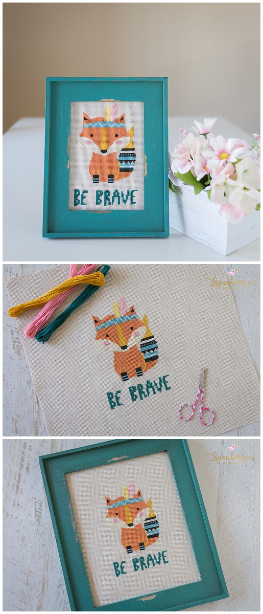Be Brave Little Fox Cross Stitch, Boho Fox, Native Fox, Cross Stitch Pattern, Cross Stitch for Kids