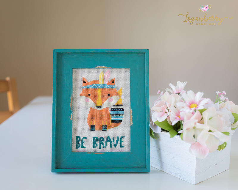 Be Brave Little Fox Cross Stitch, Boho Fox, Native Fox, Cross Stitch Pattern, Cross Stitch for Kids