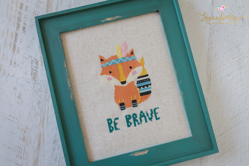 Be Brave Little Fox Cross Stitch, Boho Fox, Native Fox, Cross Stitch Pattern, Cross Stitch for Kids