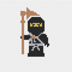 Ninjago Cross Stitch Pattern + Free, Cole Earth Ninja, Black Ninja, lego movie, perler bead pattern, knitting chart, c2c chart, cross-stitch