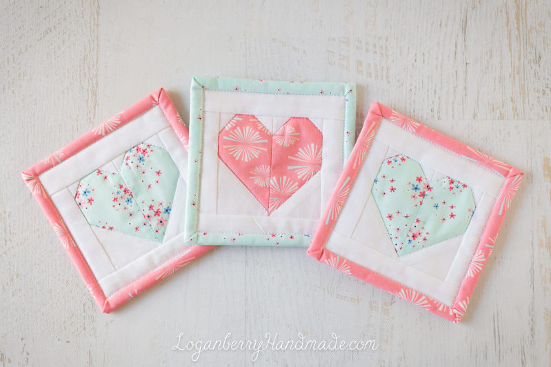 Heart Coaster Sewing Pattern + Tutorial, Valentine