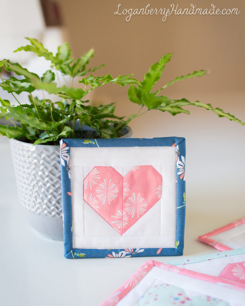 Heart Coaster Sewing Pattern + Tutorial, Valentine