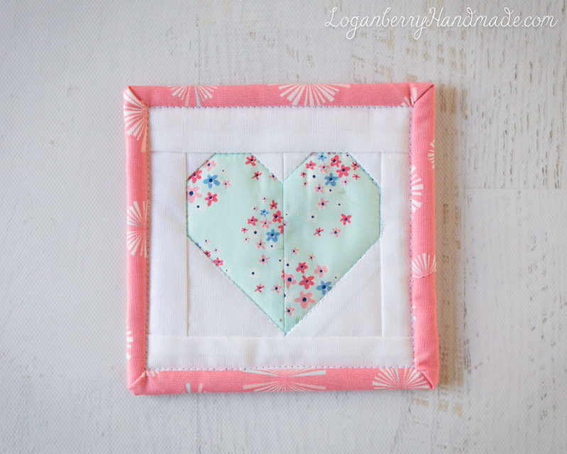 Heart Coaster Sewing Pattern + Tutorial, Valentine