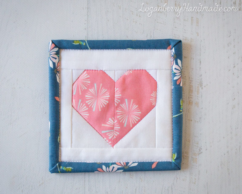 Heart Coaster Sewing Pattern + Tutorial, Valentine