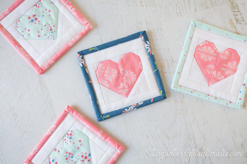 Heart Coaster Sewing Pattern + Tutorial, Valentine