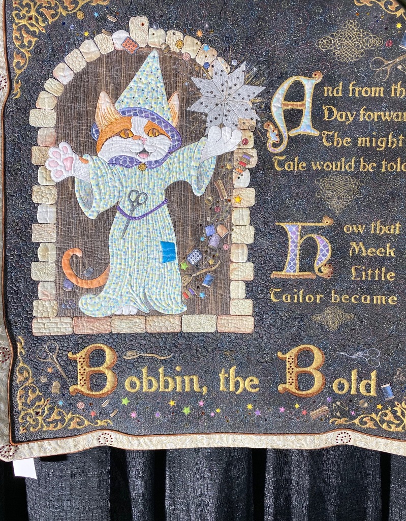 cat wizard quilt, magical