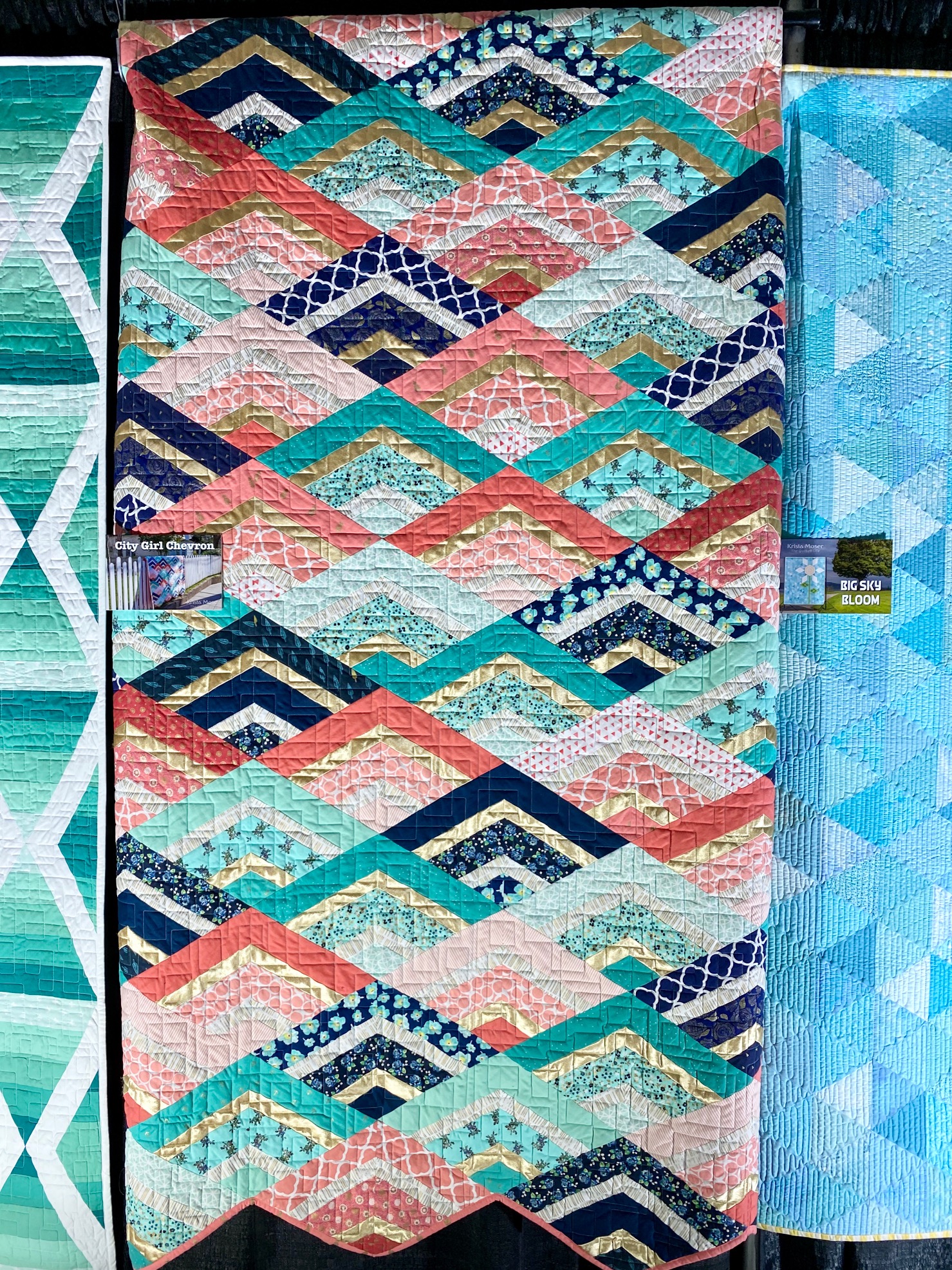 Modern Mountain Quilt Loganberry Handmade
