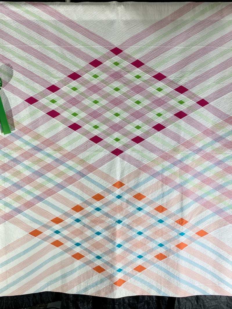 modern stripes quilt, diamonds
