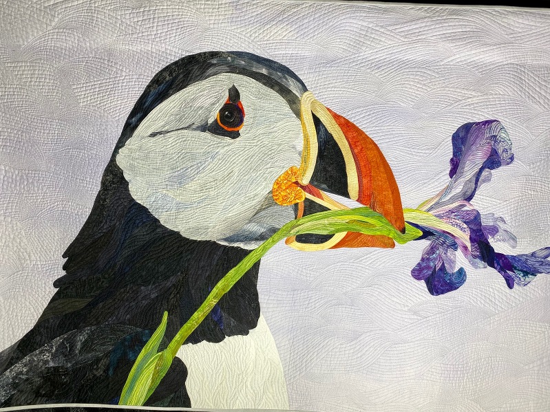 puffin quilt, penguin, animal quilt